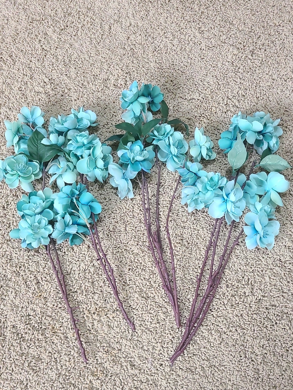 Teal Aqua Artificial Flowers Bundle - Home Accents